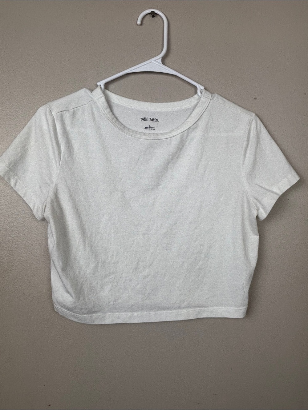 wild fable White Cropped Crew Neck Tee